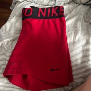 red nike pro spandex